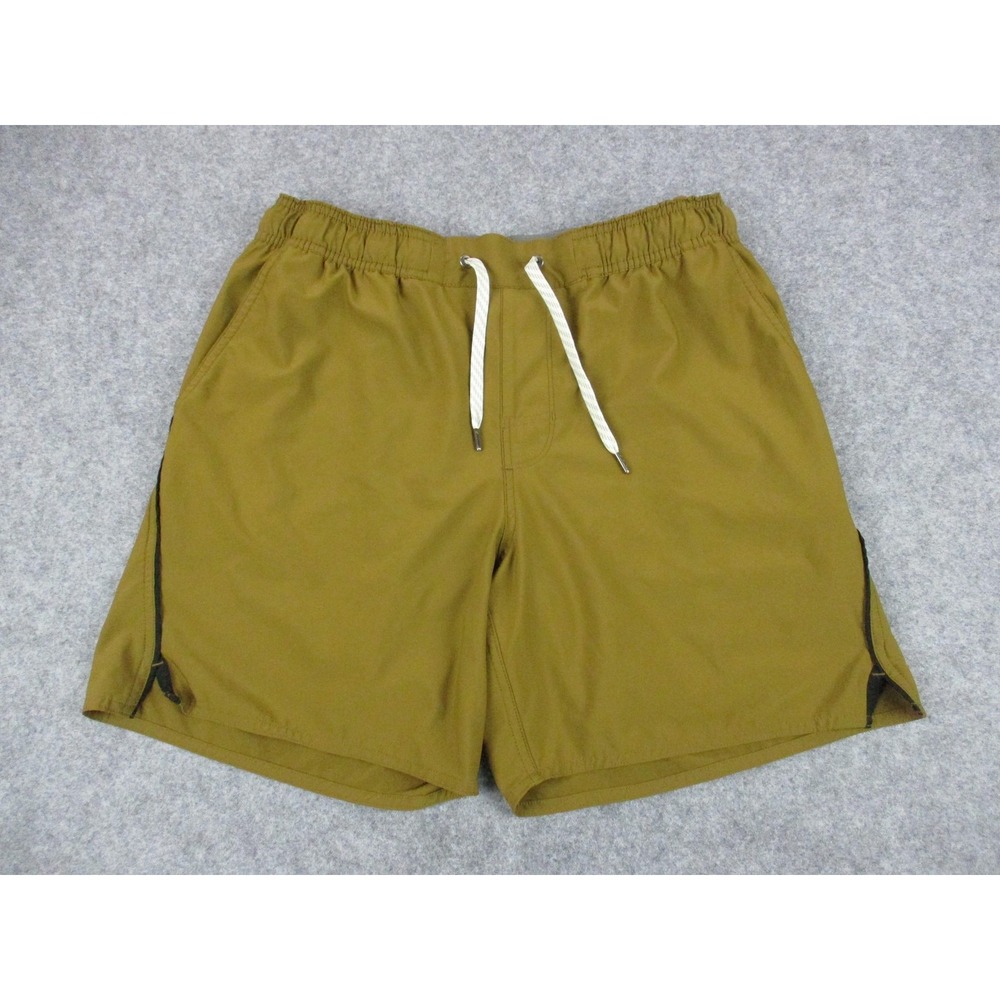 Vuori Shorts Mens Medium Brown Train Athletic Drawstring Zip Pockets Gym Running